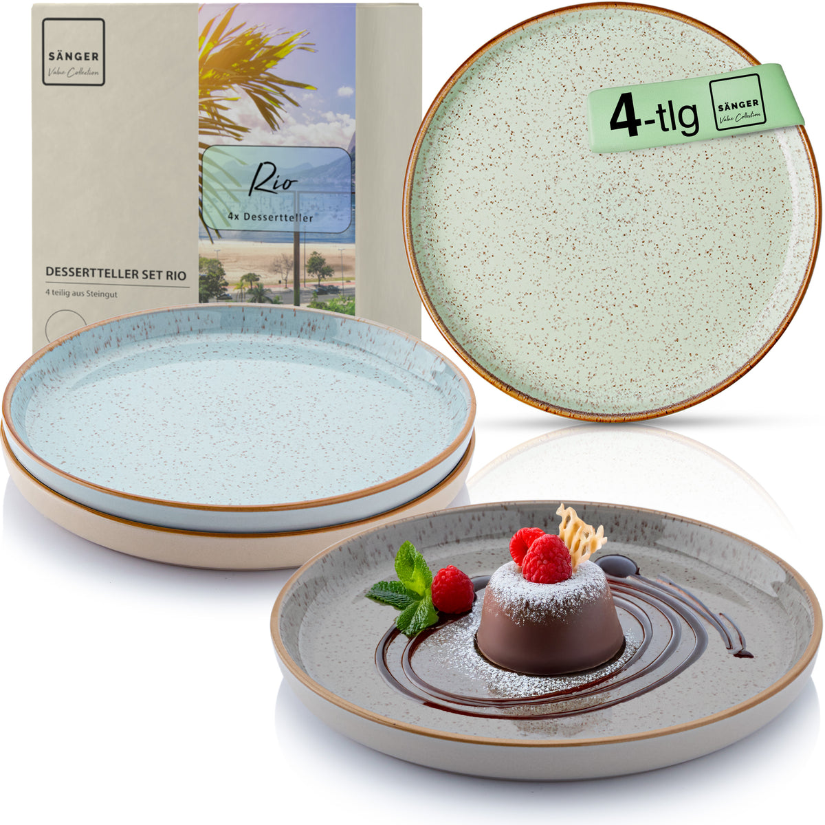 SÄNGER Dessertteller Set Rio 4 teilig