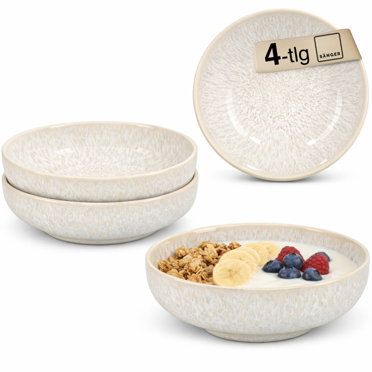 SÄNGER Stoneware Bowl Corfu, 4-piece