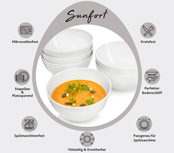 SÄNGER Soup Bowl Set Sunfort 6-piece