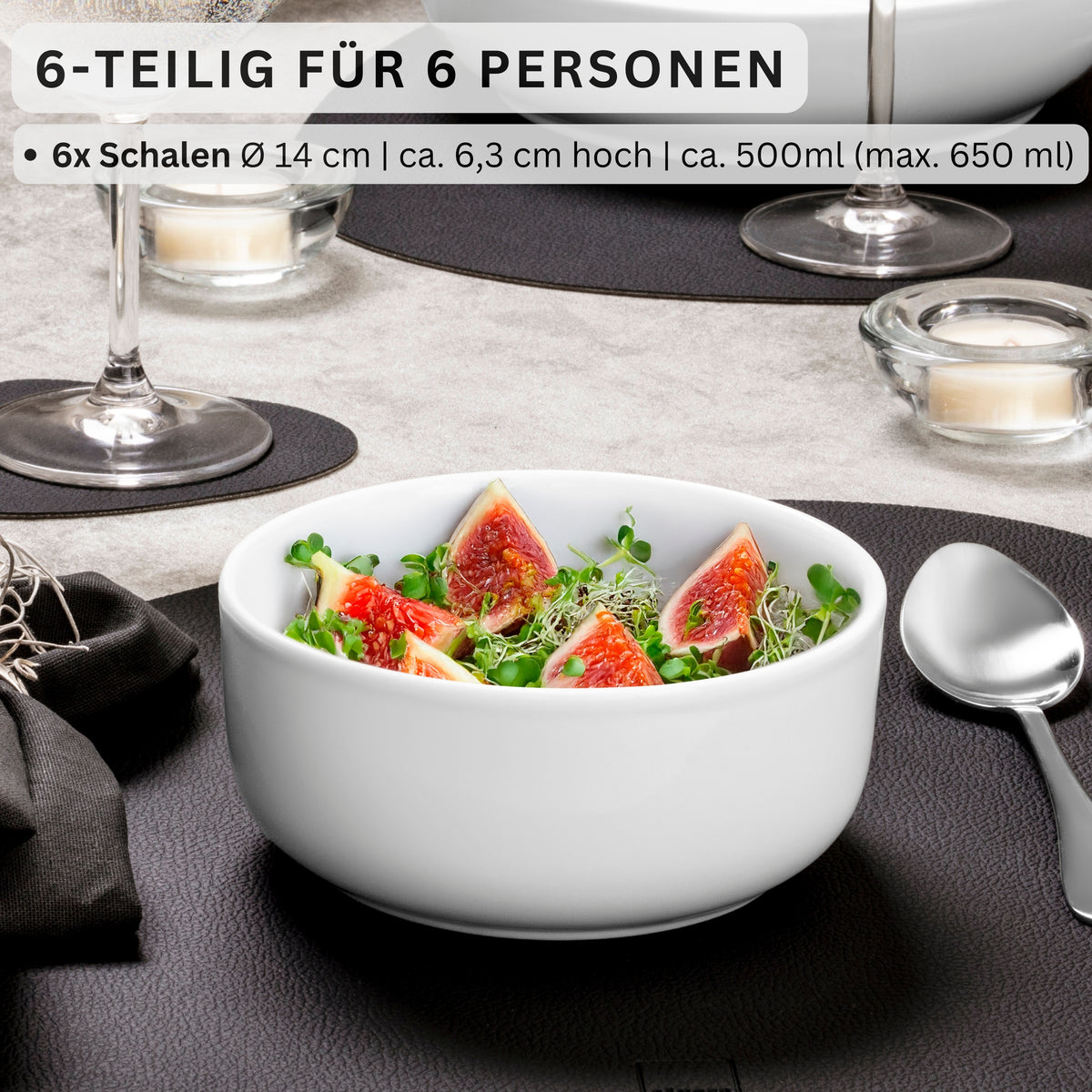 SÄNGER Porcelain Cereal Bowls Marlo, Set of 6