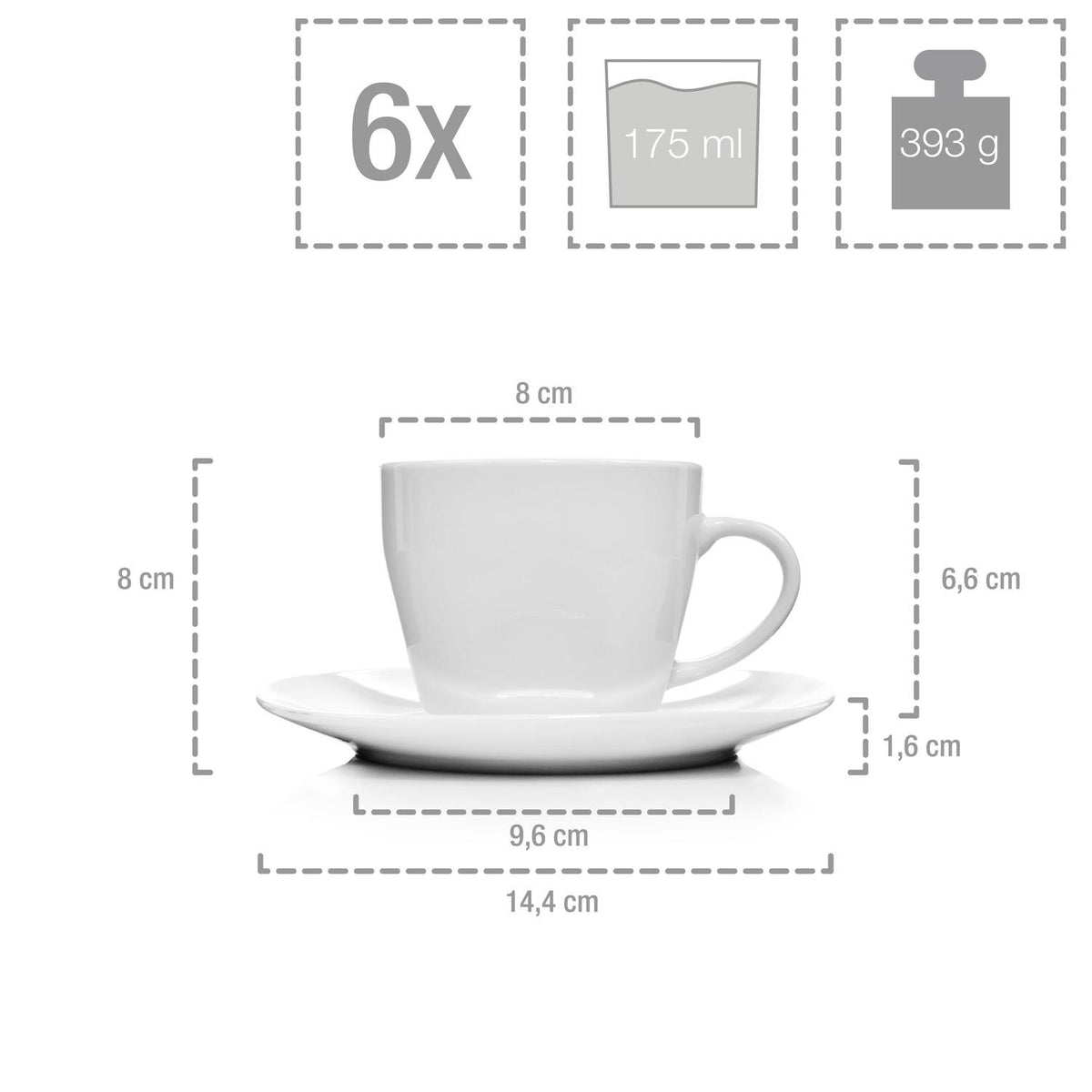 SÄNGER Porcelain Dinnerware Set Bilgola, Combi-set 36 pieces for 6 people