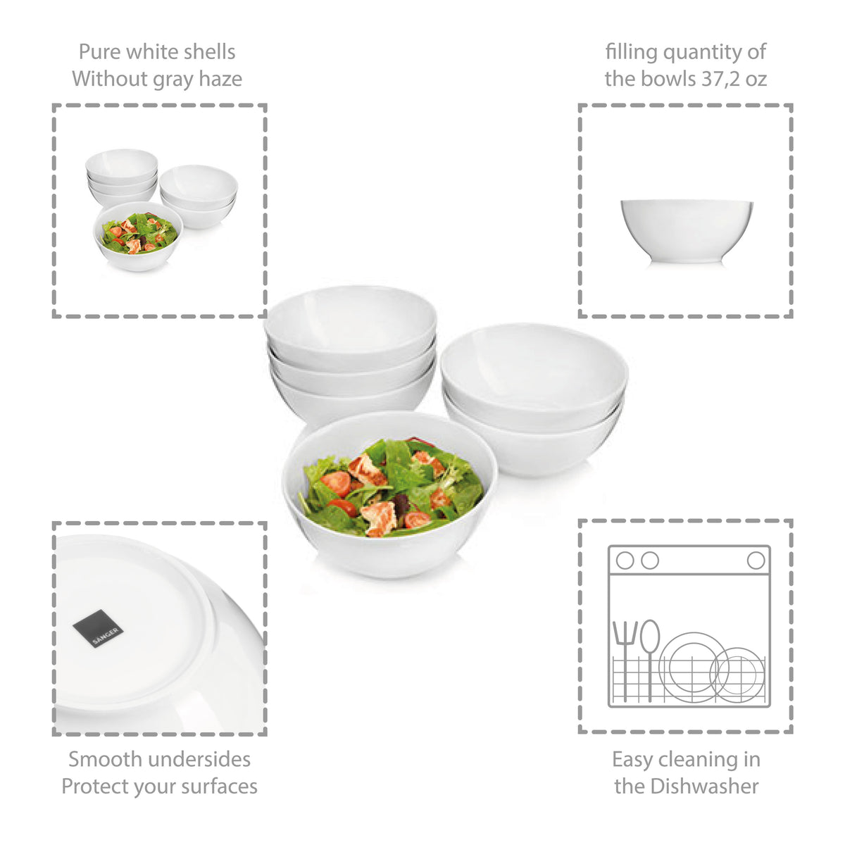 SÄNGER Sunfort 6-piece Salad Bowl Set