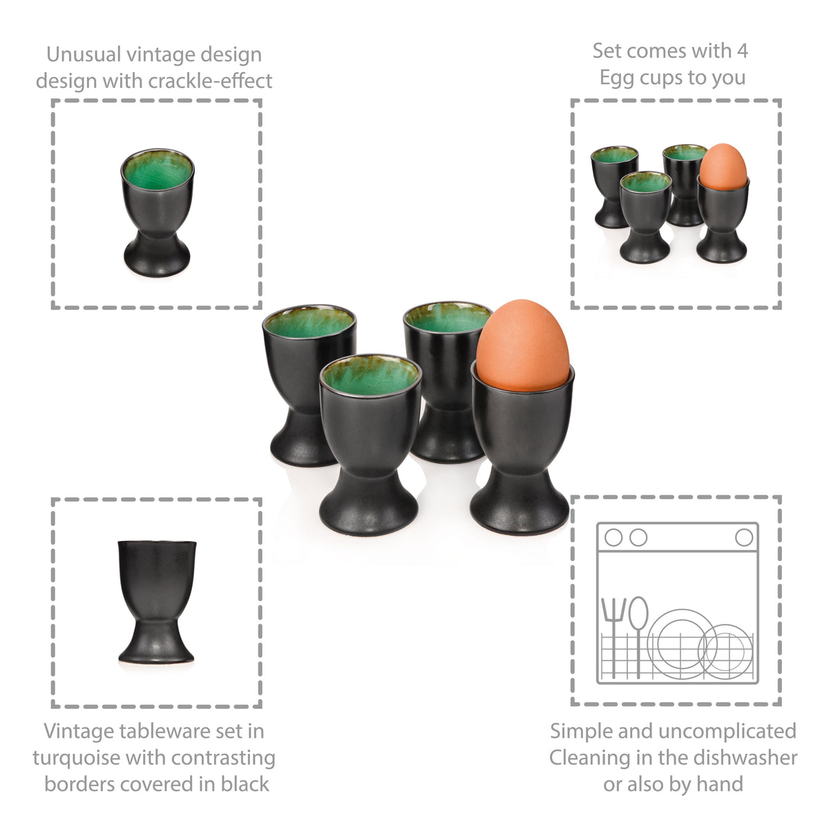 SÄNGER Egg Cup Set Palm Beach 4-piece