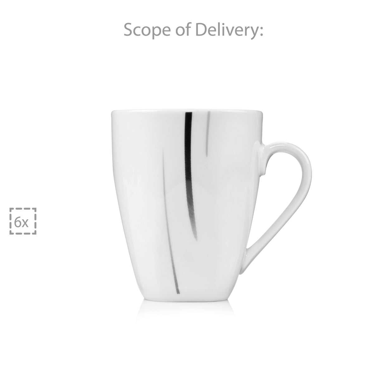 SÄNGER Kaffeebecher Set Bilgola Black Lines 6 teilig