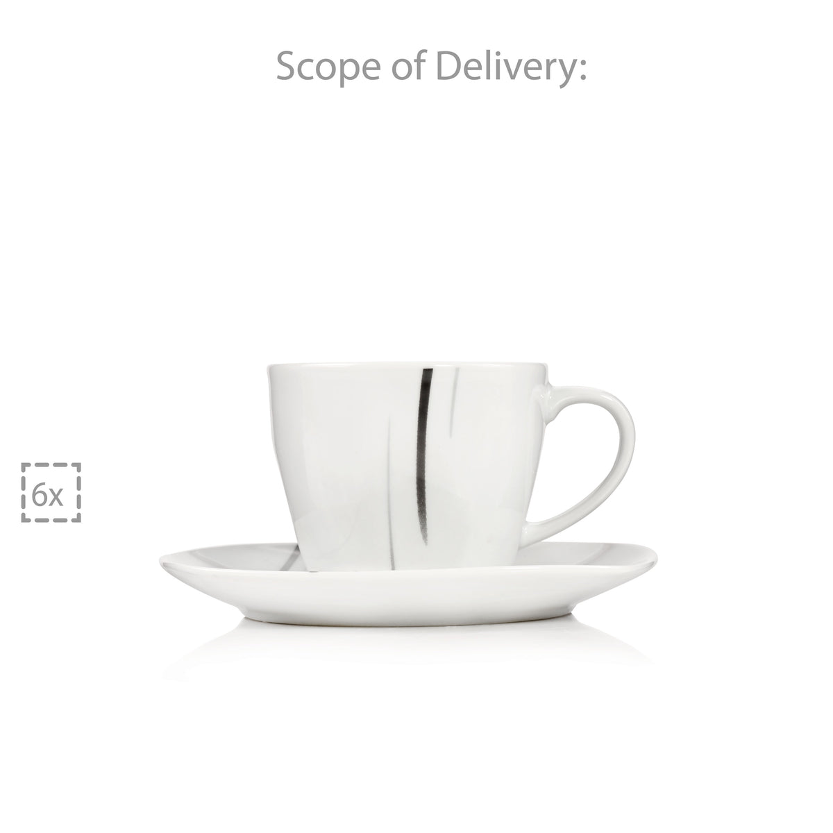 SÄNGER Kaffeeservice Bilgola Black Lines 12 teilig für 6 Personen