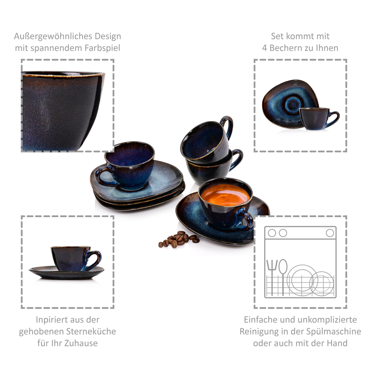 SÄNGER Espresso Cup Set Tokio 8-piece