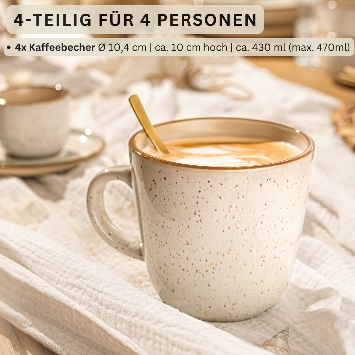 SÄNGER Coffee Mug Set Rio Creme 4-piece