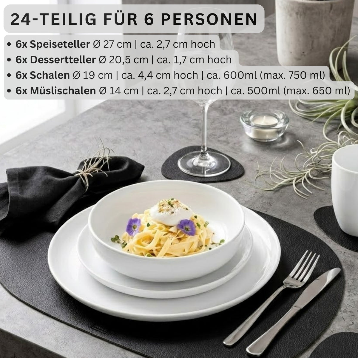 SÄNGER Porcelain Dinnerware Set Marlo 24-Piece for 6 People