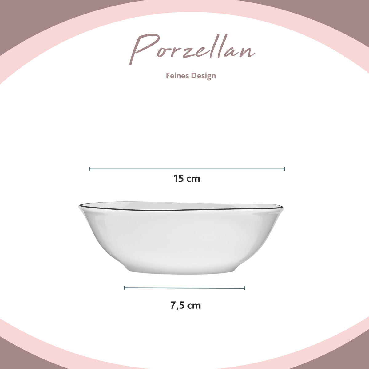 SÄNGER Porzellan Kombiservice Bilgola Black Rim 36 teilig für 6 Personen