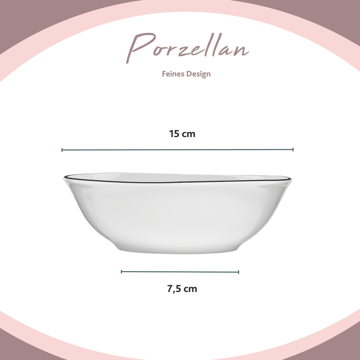 SÄNGER Porzellan Kombiservice Bilgola Black Rim 36 teilig für 6 Personen