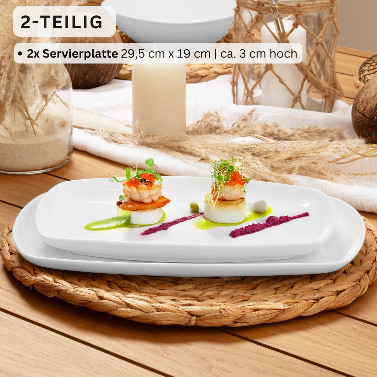 SÄNGER Bilgola 2-piece Serving Platter Set 19 x 29.5 cm