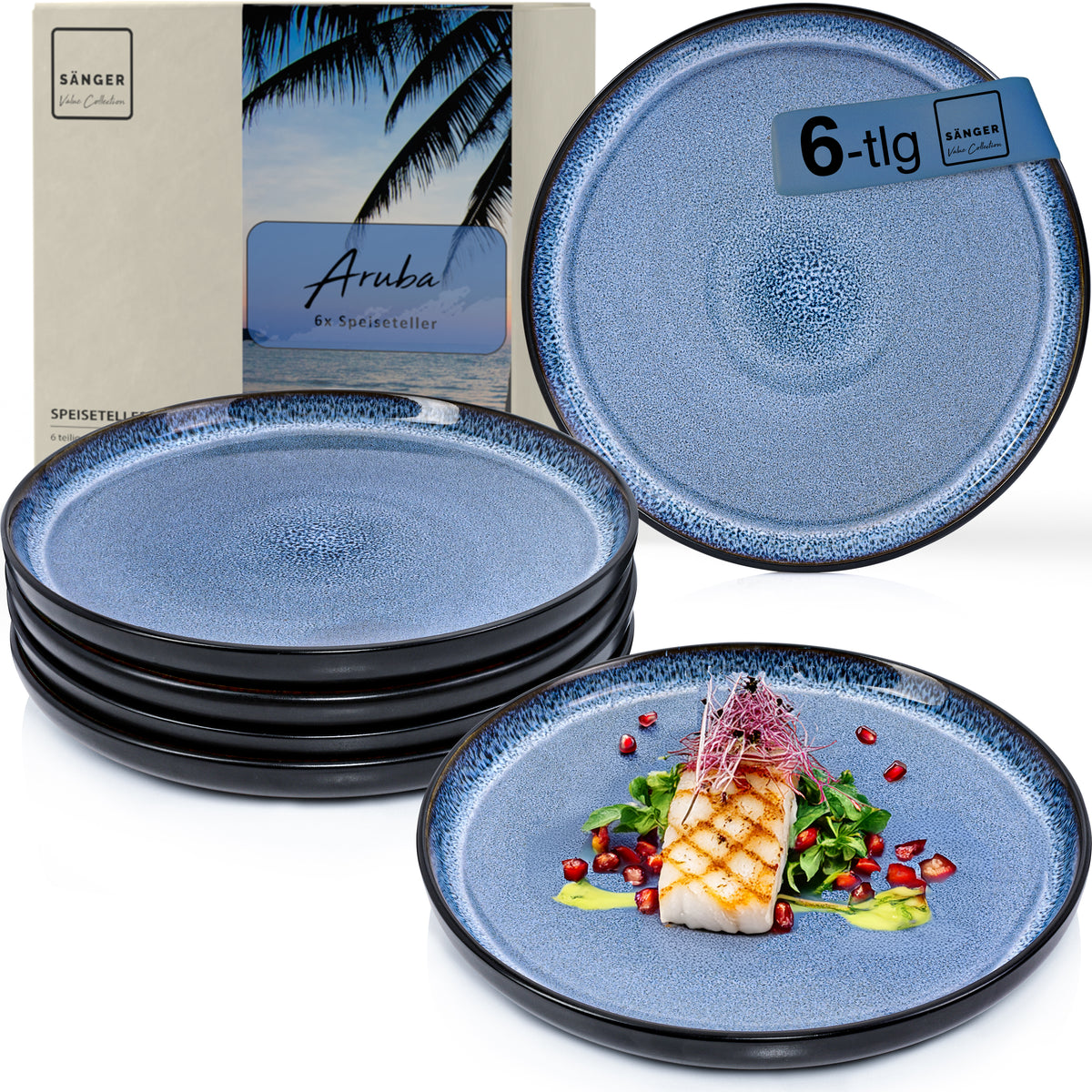 SÄNGER Speiseteller Set Aruba 6 teilig