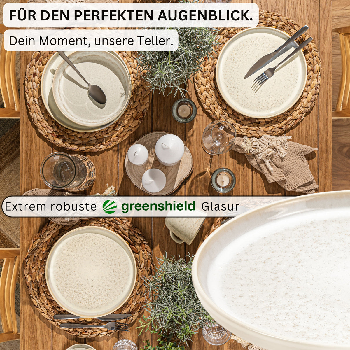 SÄNGER Dinner Plate Set Key West - 6-piece stoneware