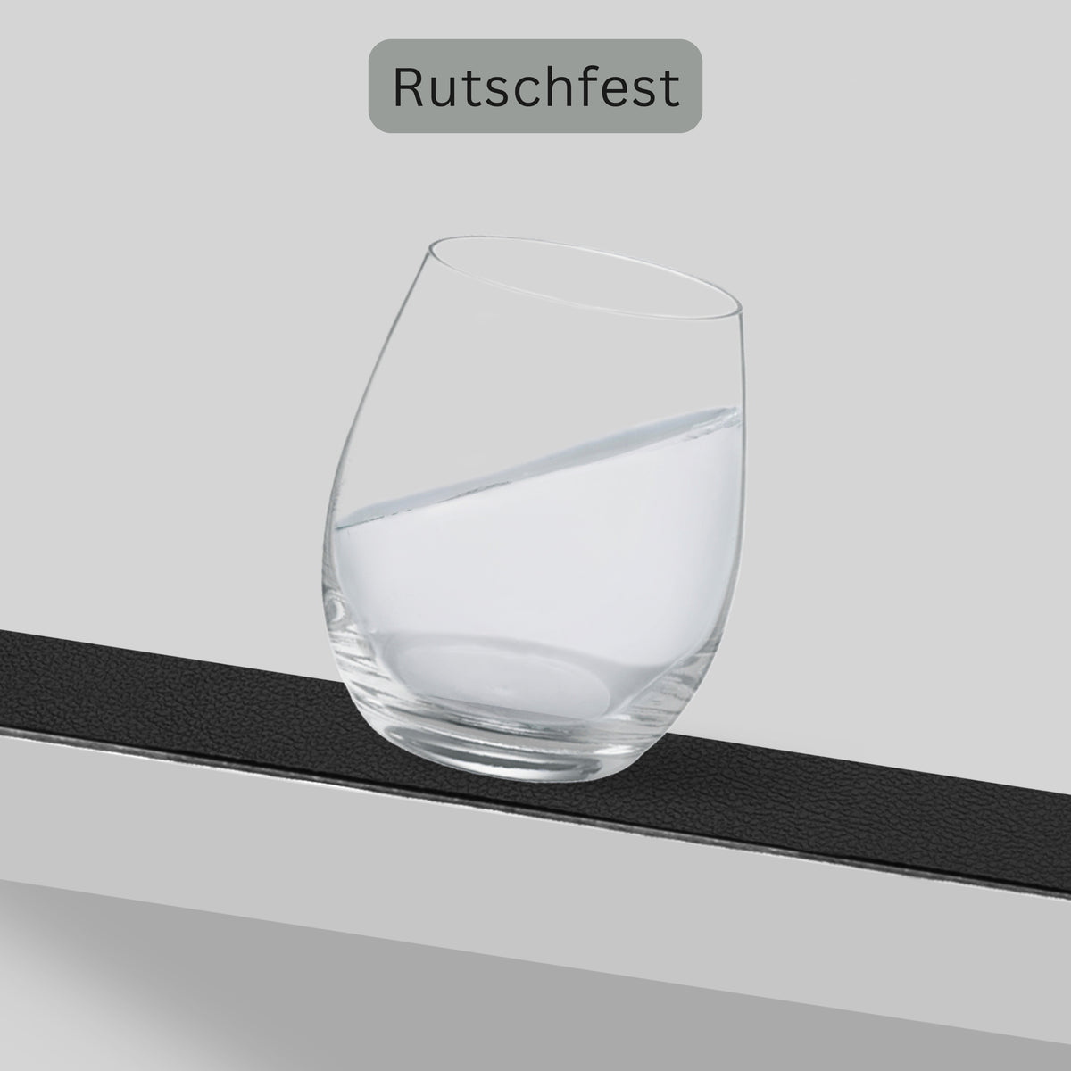 SÄNGER rechteckige Tischsets & Untersetzer aus Kunstleder 8 teilig für 4 Personen, Grau + Schwarz