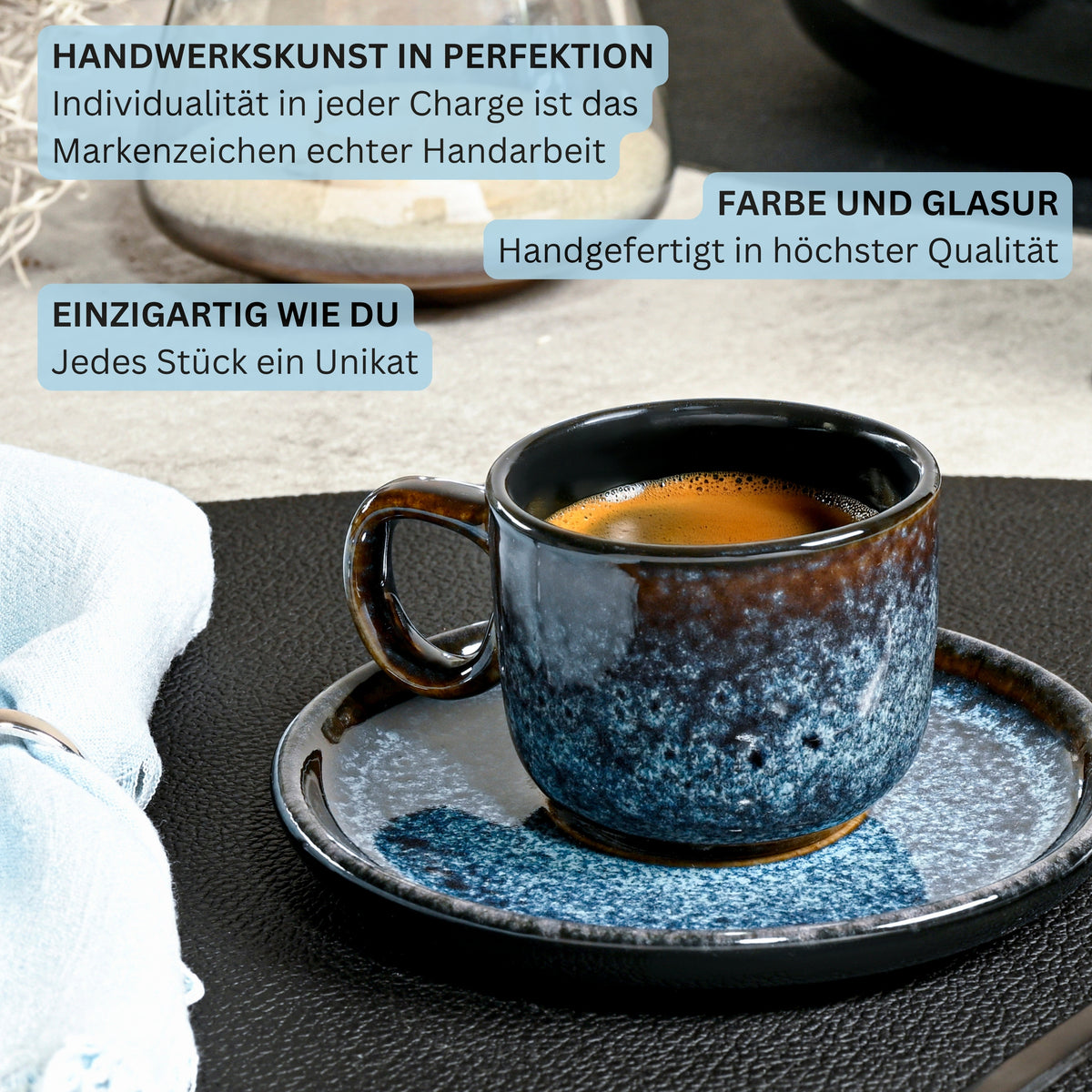 SÄNGER Stoneware Espresso Cups Set Osaka 12-piece