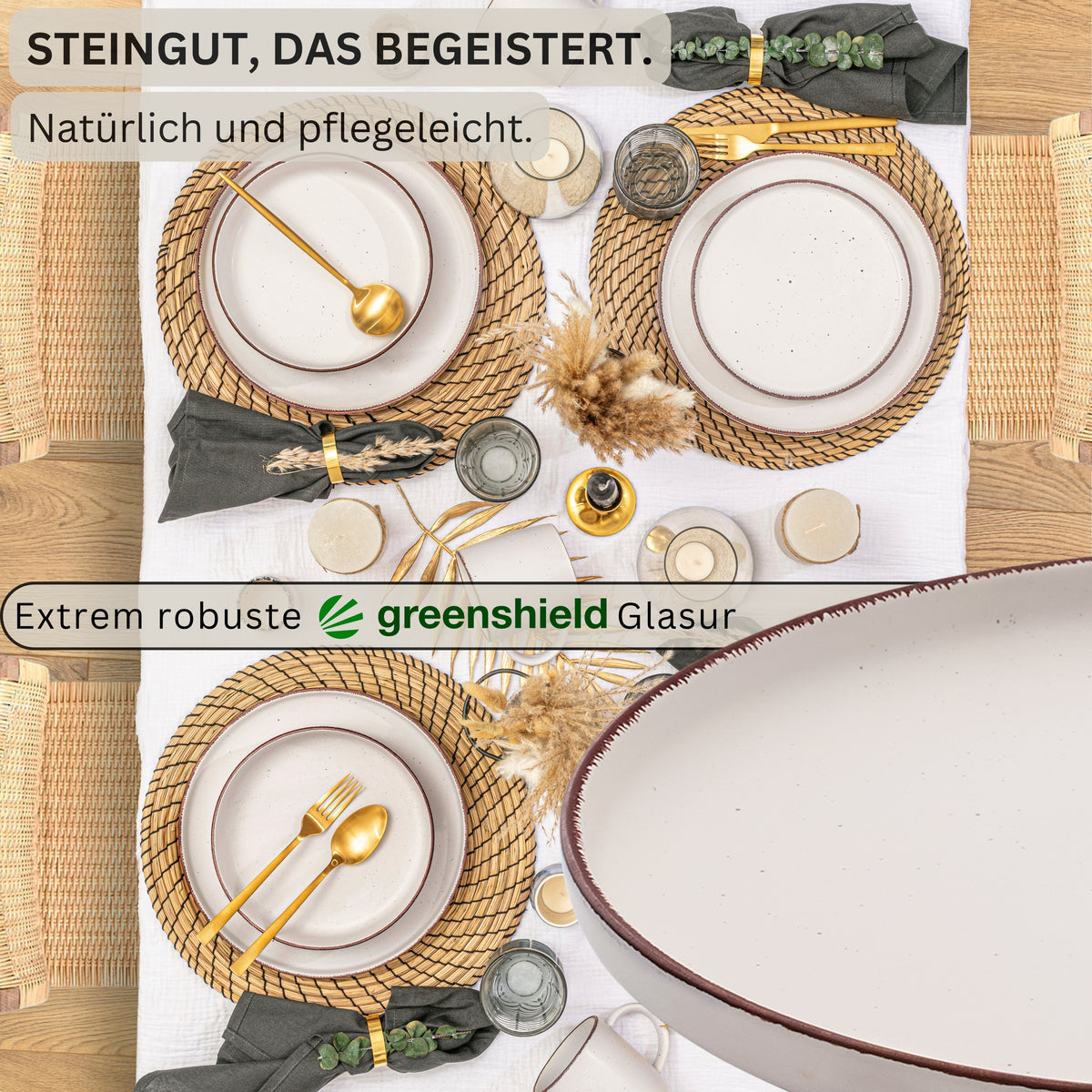 SÄNGER Steingut Speiseteller Bombay Ivory 4 teilig