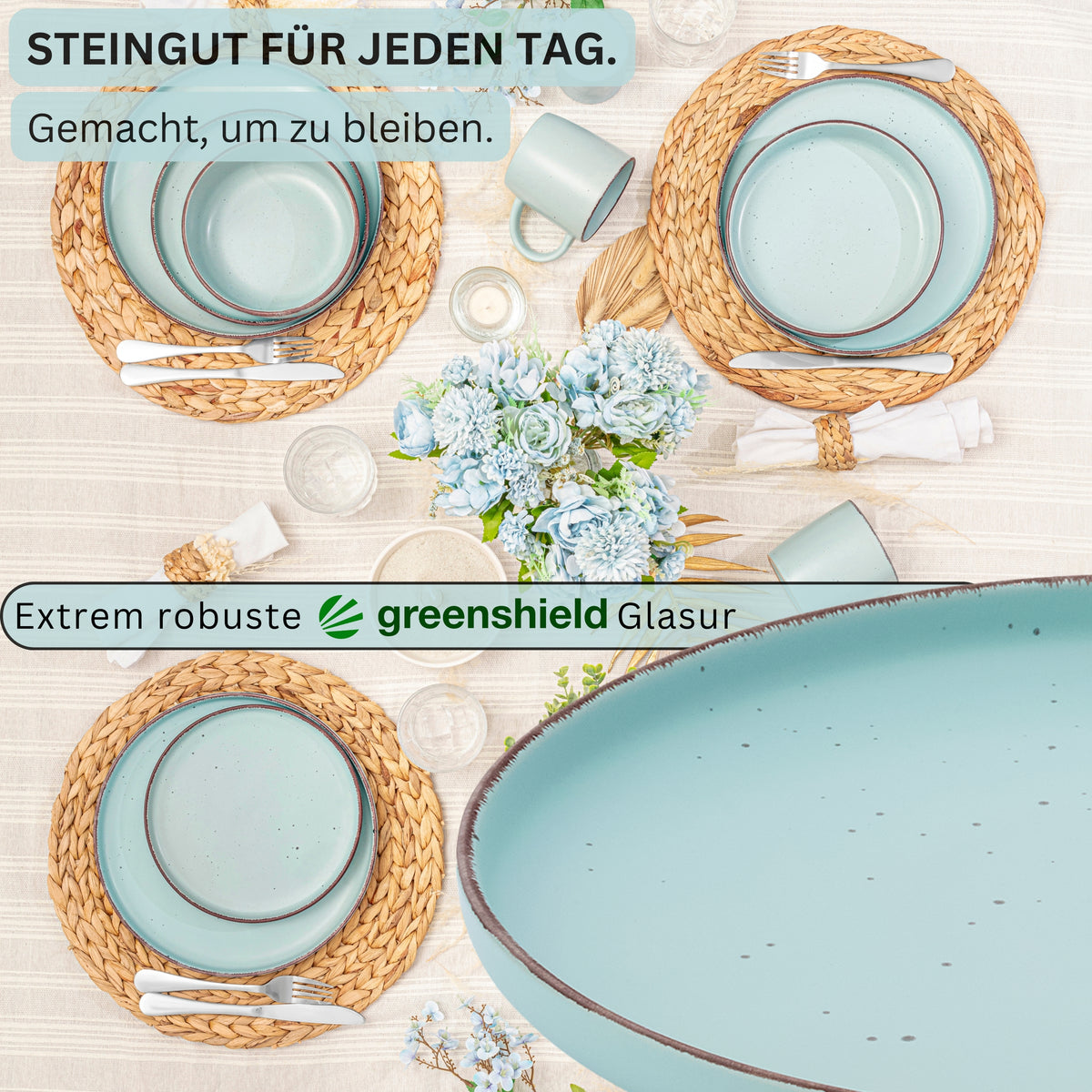 SÄNGER Steingut Speiseteller Bombay Breeze 4 teilig