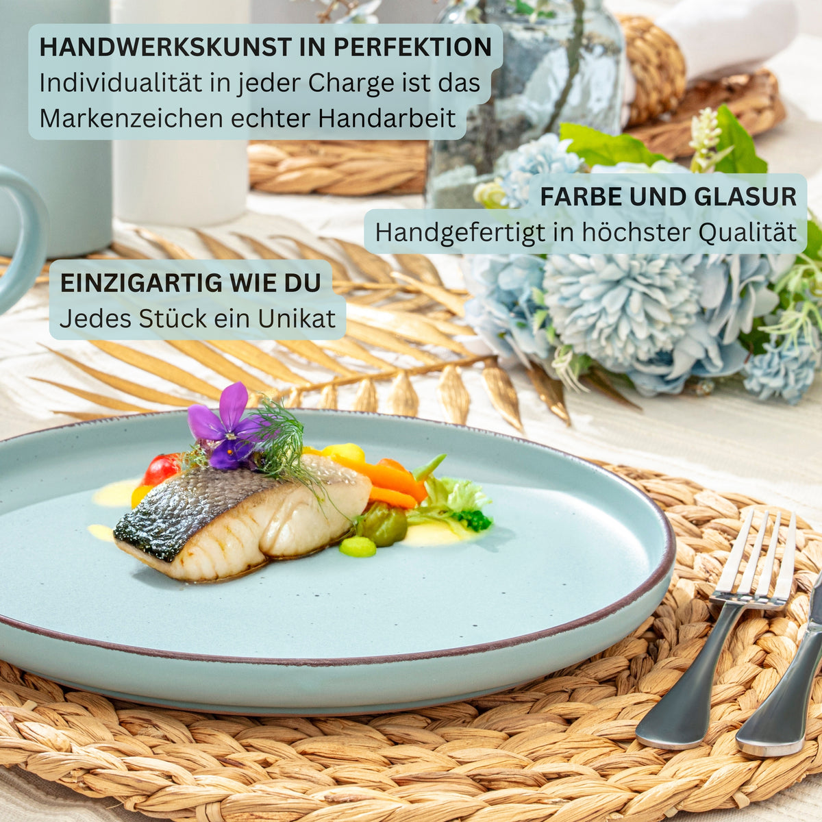 SÄNGER Steingut Speiseteller Bombay Breeze 4 teilig
