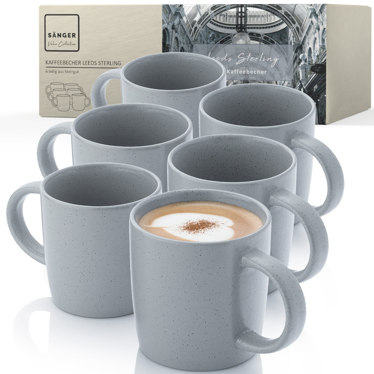 SÄNGER Stoneware Coffee Mugs Leeds Sterling 6-piece