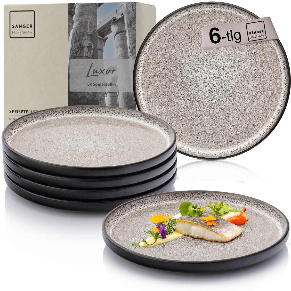 SÄNGER Stoneware Dinner Plate Luxor 6-Piece Set