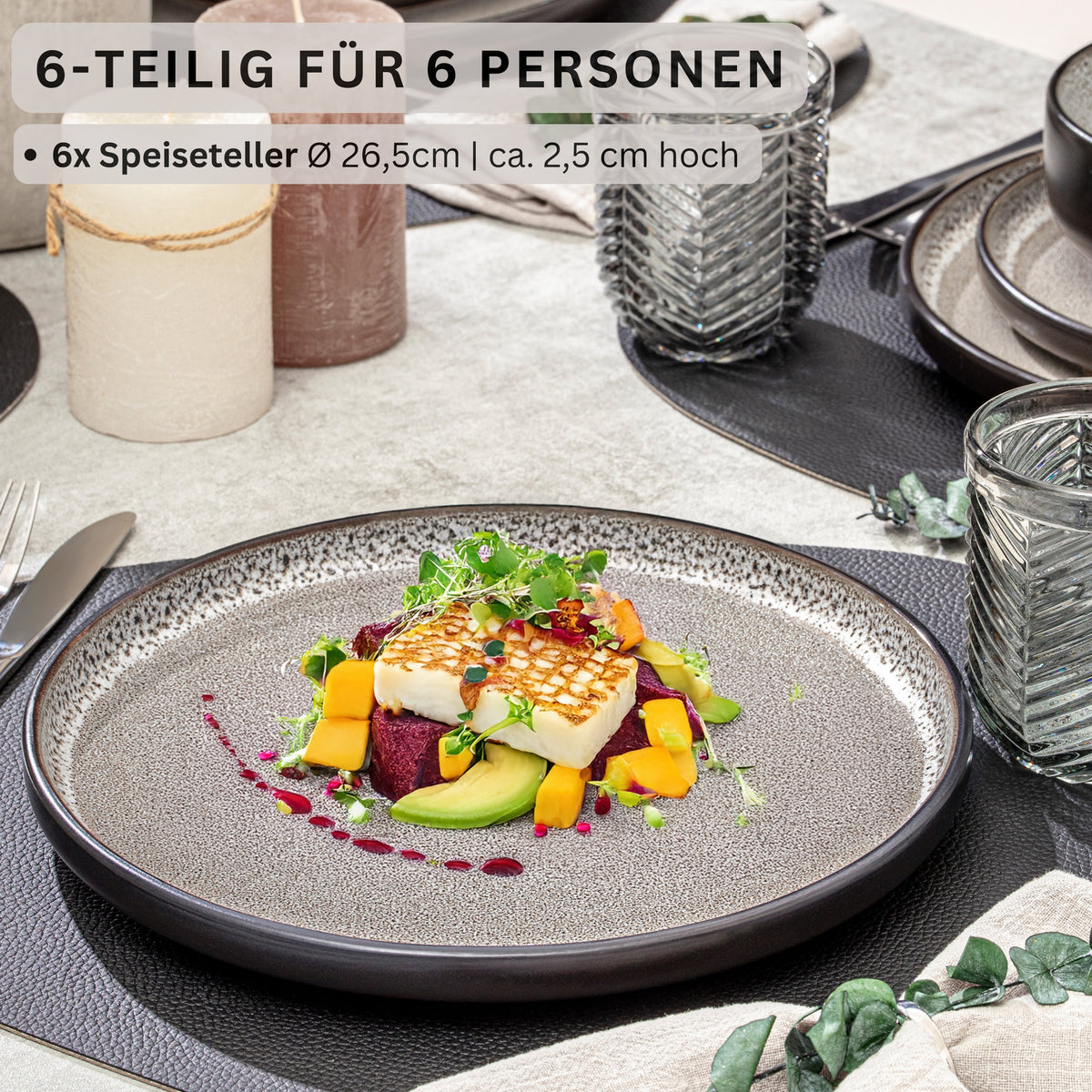 SÄNGER Stoneware Dinner Plate Luxor 6-Piece Set