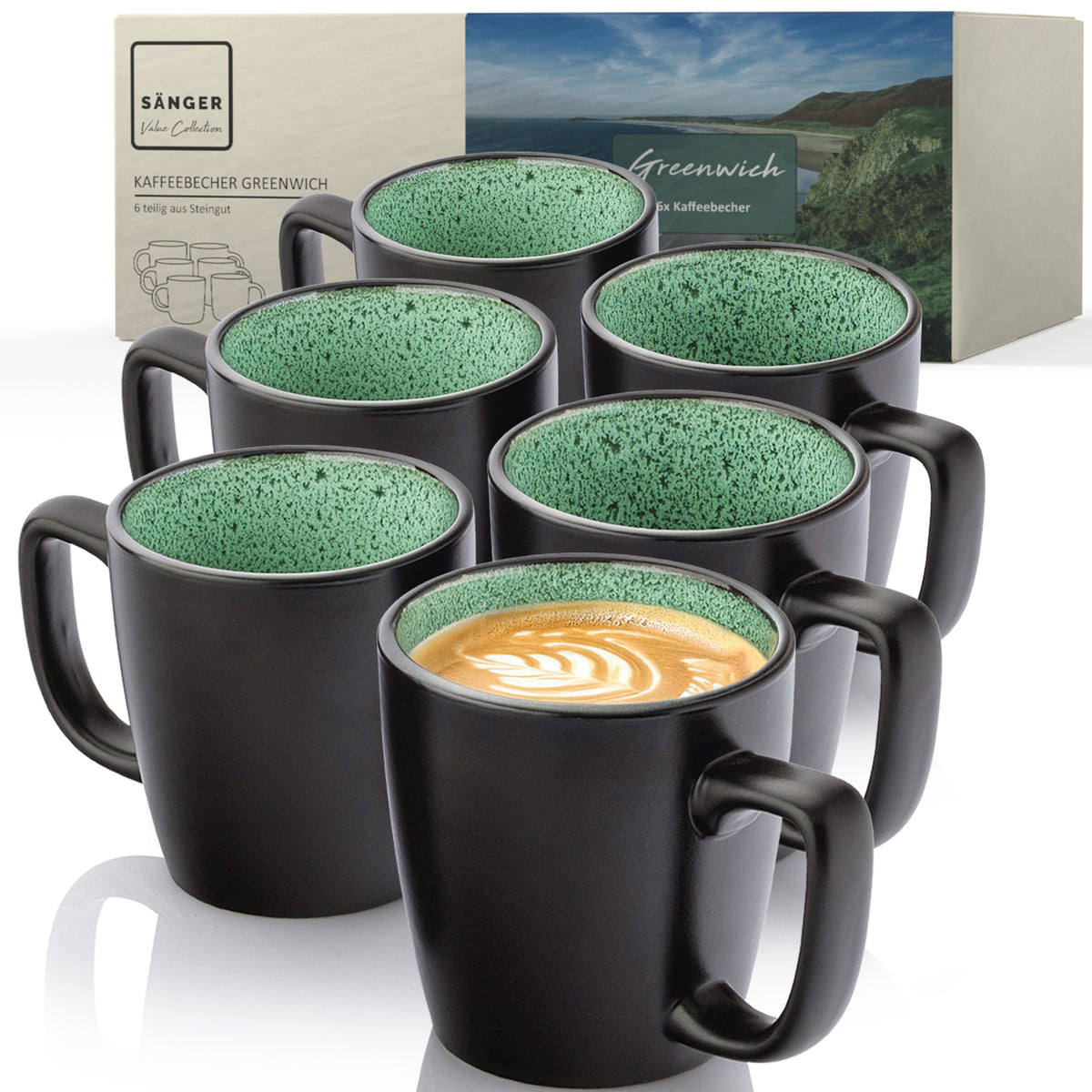 SÄNGER Stoneware Coffee Mug Greenwich 6-piece set for 6 people