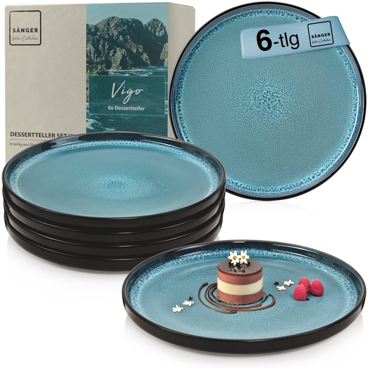 SÄNGER Dessertteller Set Vigo 6 teilig