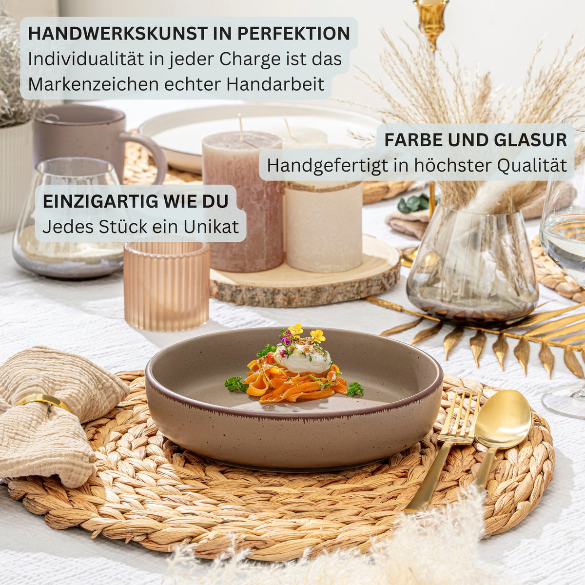 SÄNGER Stoneware Dinnerware Set Bombay Seabed 16-Piece for 4 People
