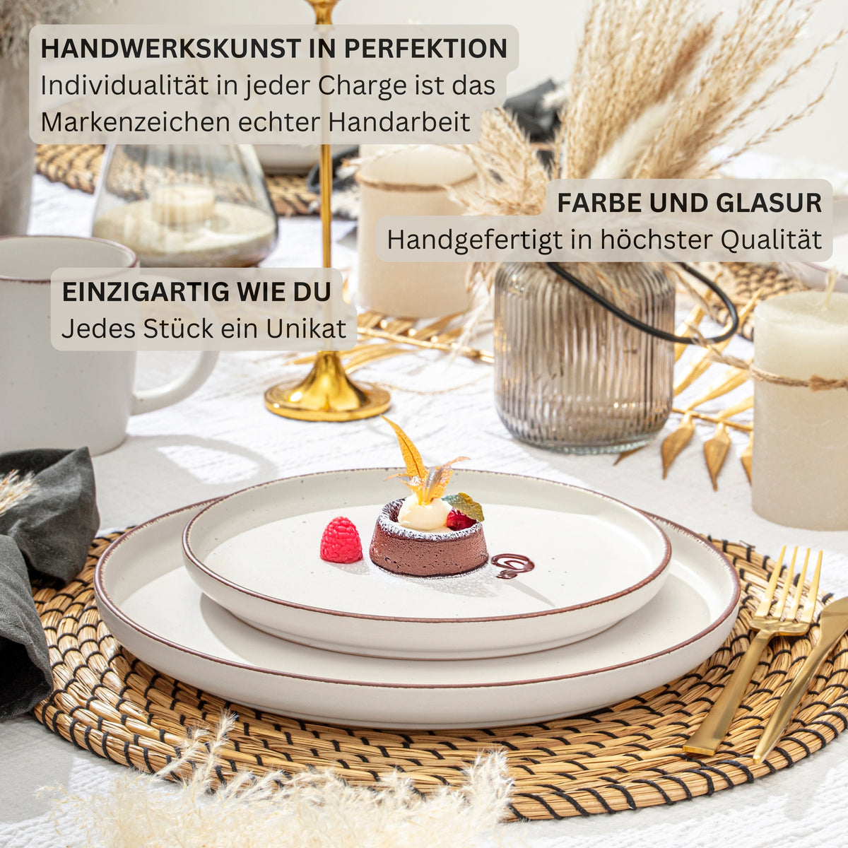 SÄNGER Steingut Geschirrset Bombay Ivory 12 teilig für 4 Personen