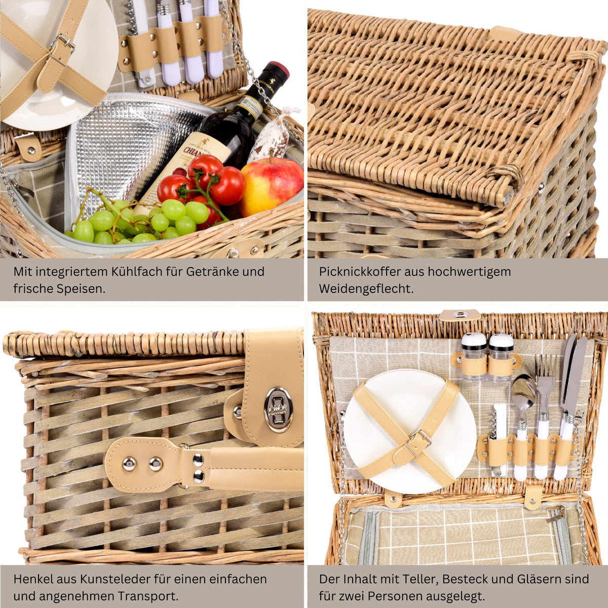 SÄNGER Amrum Picnic Basket, 13 pieces, for 2 people