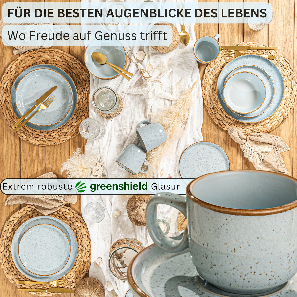 SÄNGER Espresso Cup Set Rio Lagoon, 12-piece, for 6 people