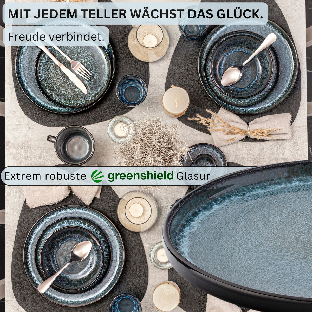 SÄNGER Dessertteller Set Manila - 6 teilig aus Steingut
