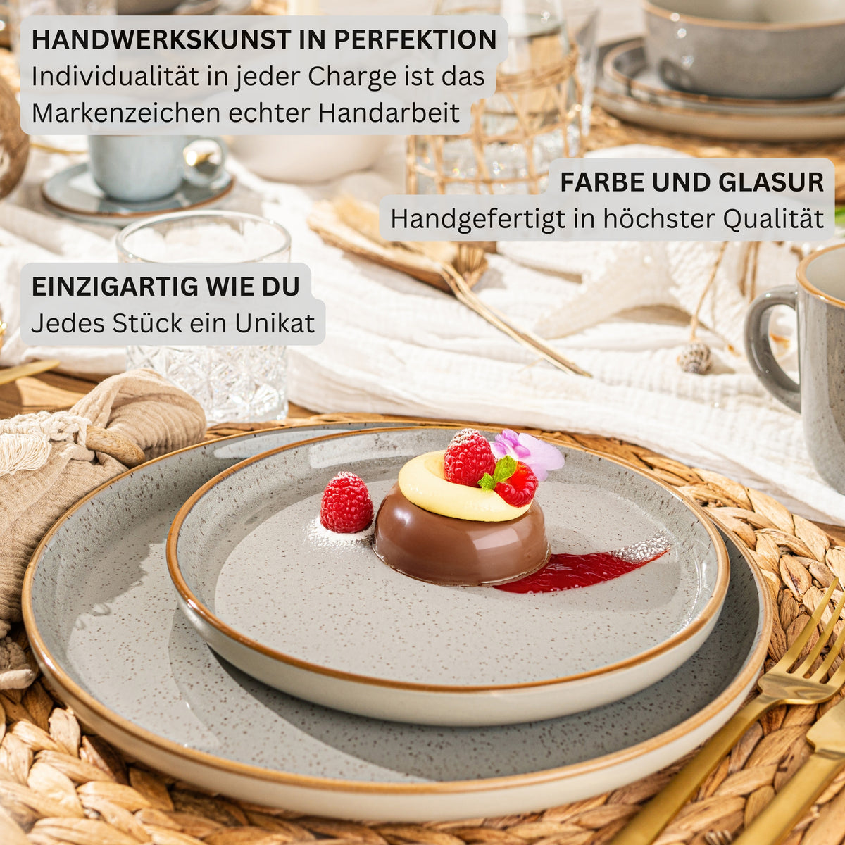 SÄNGER Dessert Plate Set Rio Pearl Grey 4-piece
