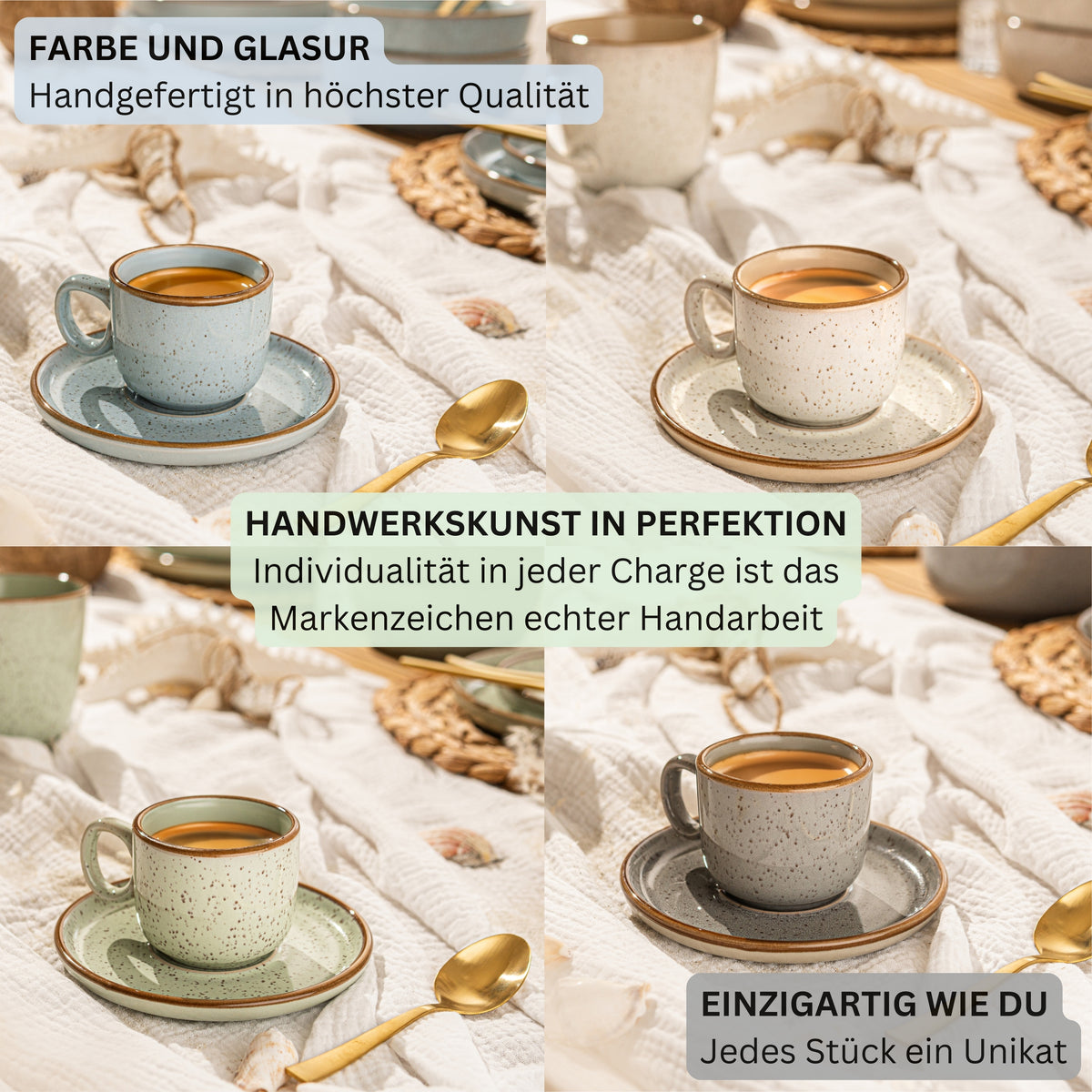 SÄNGER Espressotassen Set Rio 8 teilig für 4 Personen