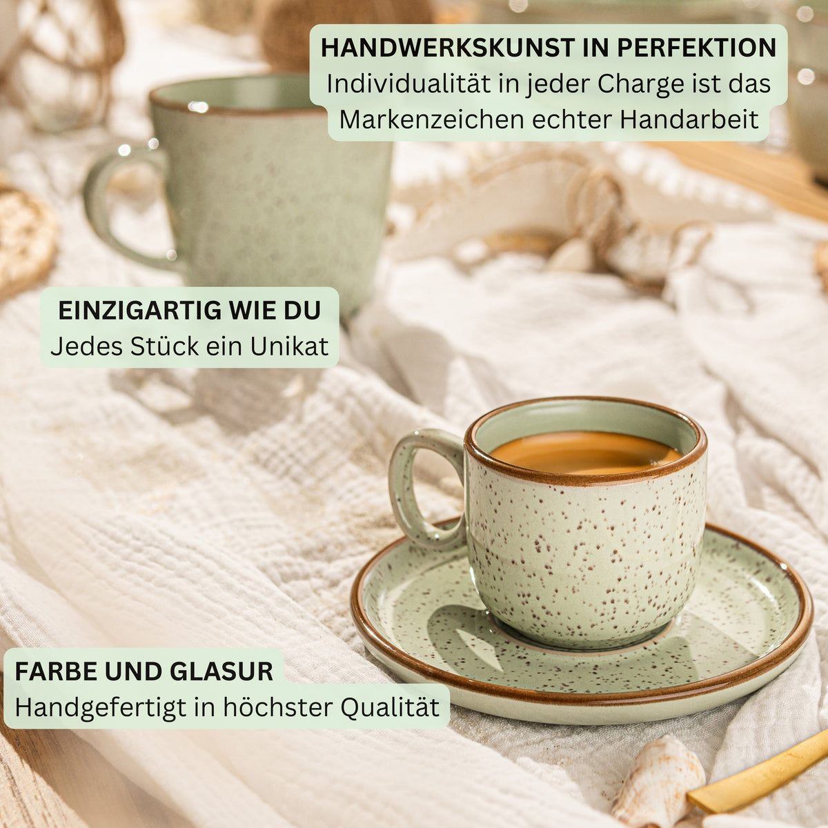 SÄNGER Espresso Cup Set Rio Mint, 12-piece, for 6 people