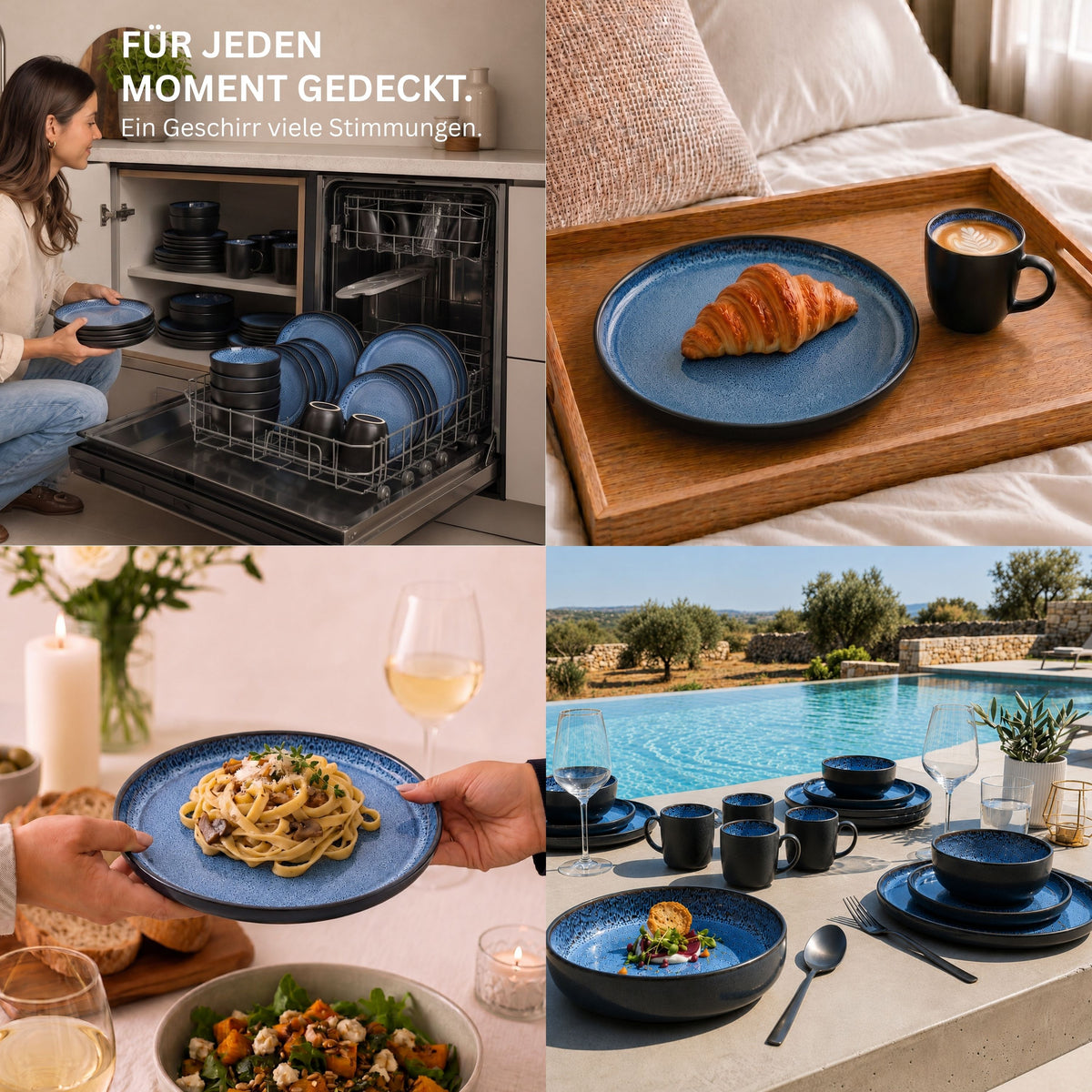 SÄNGER Stoneware Dinnerware Set Aruba, 30-piece Combi-Set for 6 People