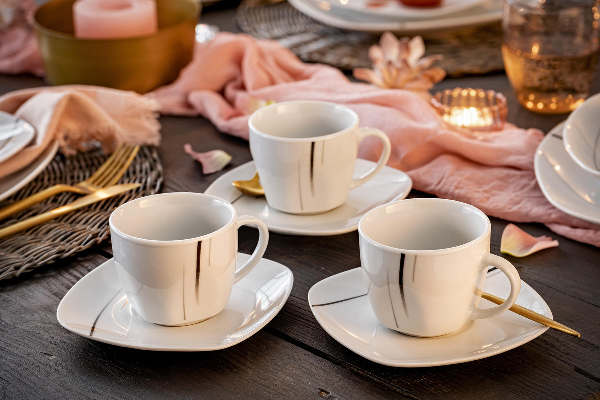 SÄNGER Kaffeeservice Bilgola Black Lines 12 teilig für 6 Personen