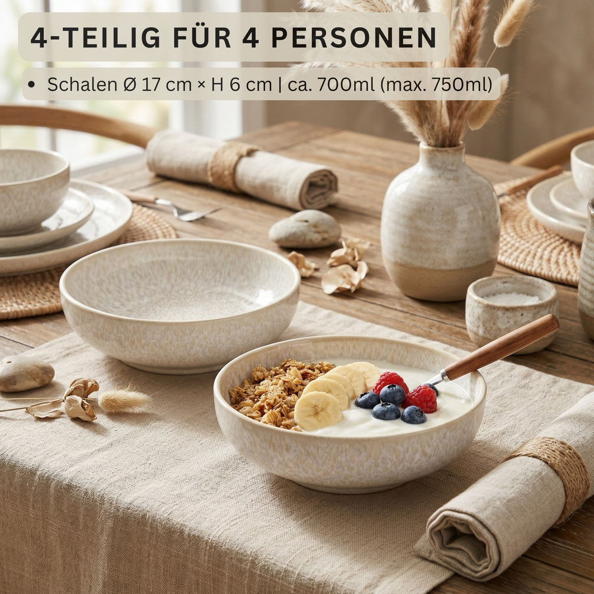 SÄNGER Stoneware Bowl Corfu, 4-piece