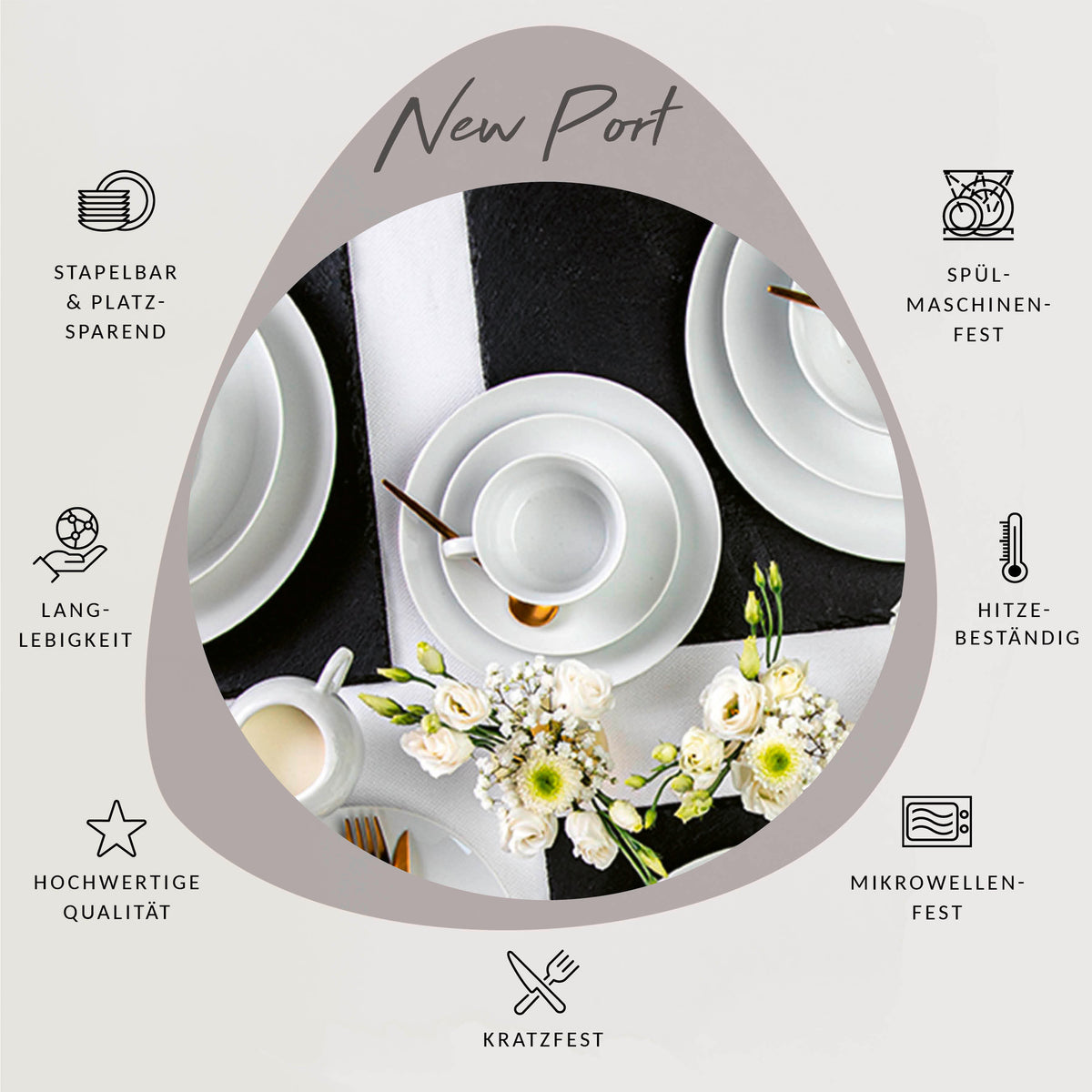Saenger New Port Coffee Cup Set with Saucers, 12 pieces