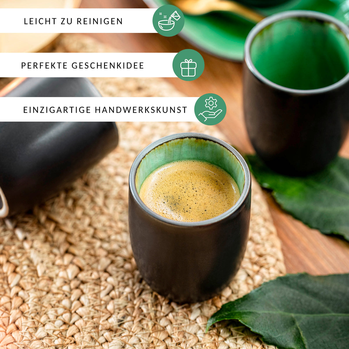SÄNGER Espressobecher Set Palm Beach 4 teilig