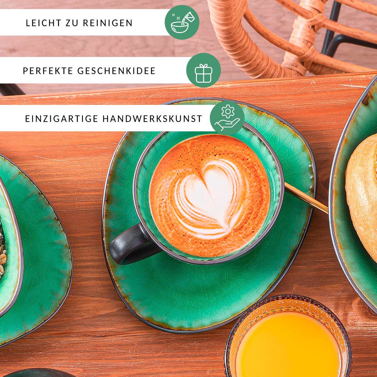 SÄNGER Espressotassen Set Palm Beach 8 teilig