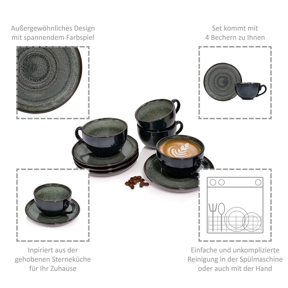 SÄNGER Copenhagen 8-piece Coffee Cup Set