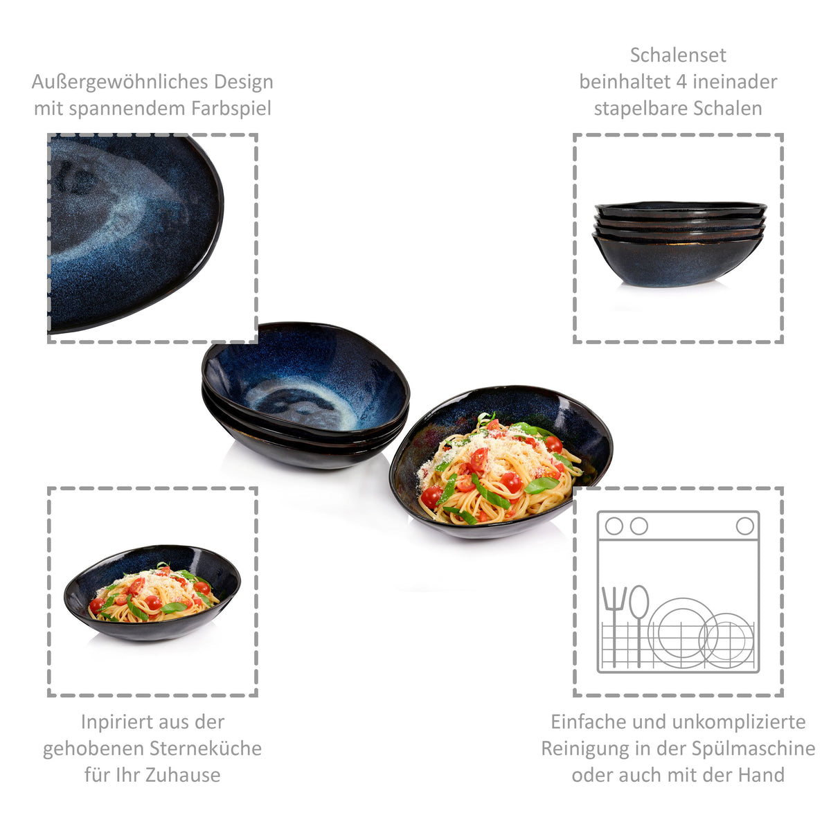 SÄNGER Pastaschalen Set Tokio 4 teilig