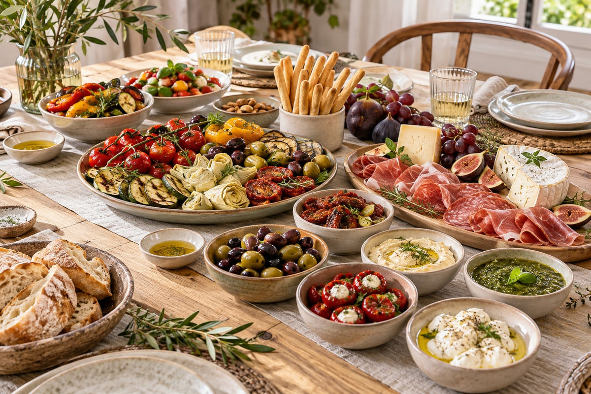 Antipasti-Platte anrichten: Ideen, Mengen und Servierplatten