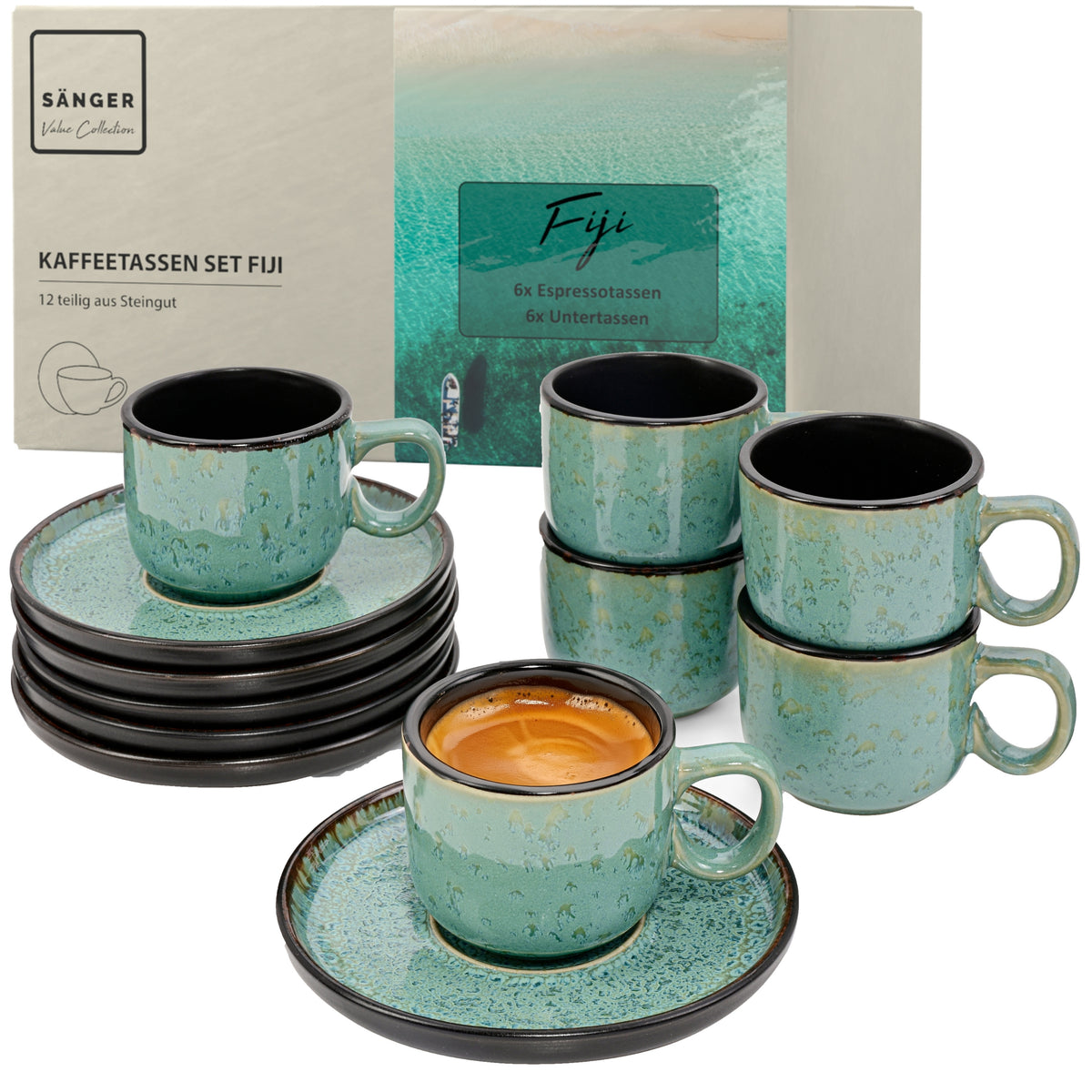 SÄNGER Espresso Cup Set Fiji 12-piece for 6 people
