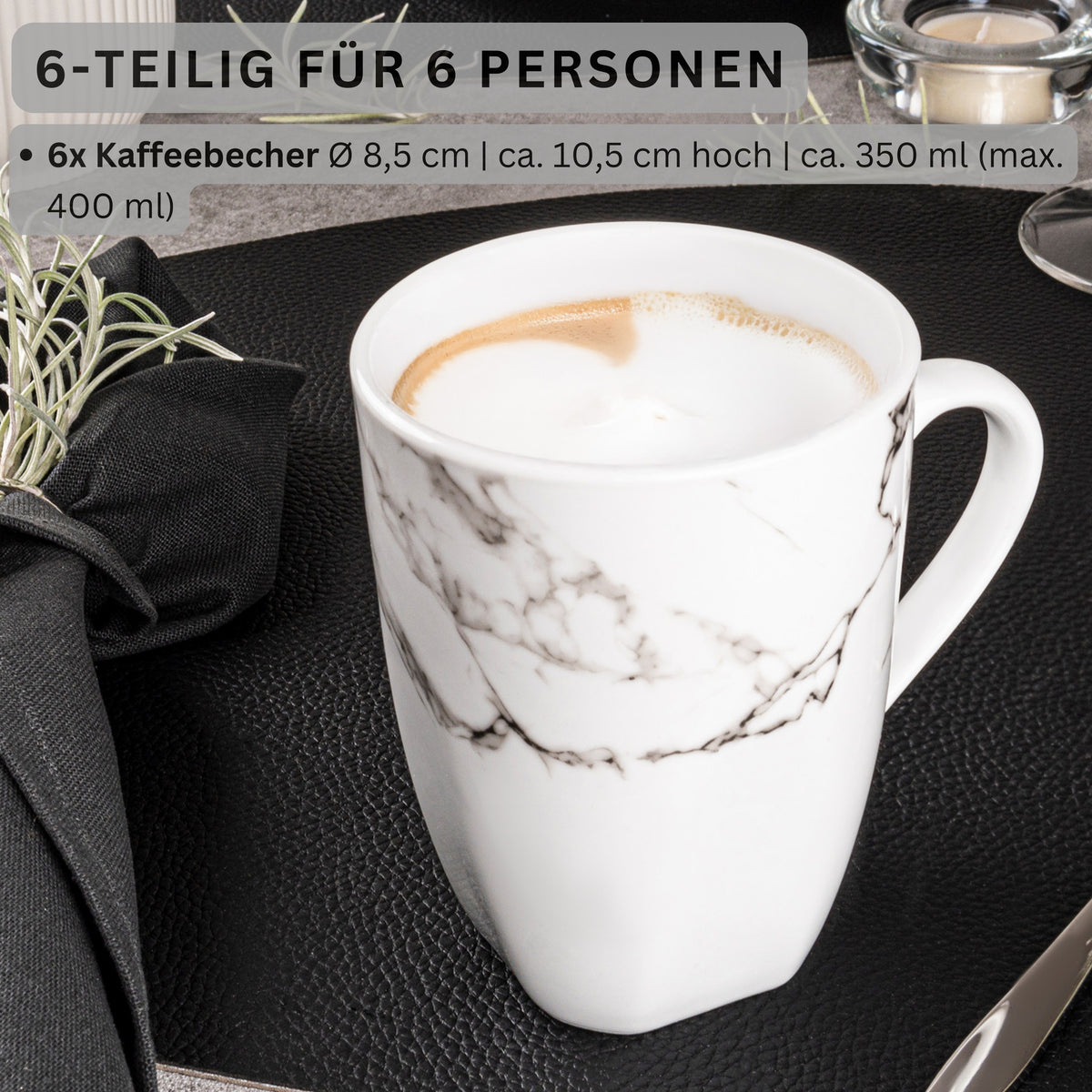 SÄNGER Coffee Mug Set Bilgola Marble 6-Piece