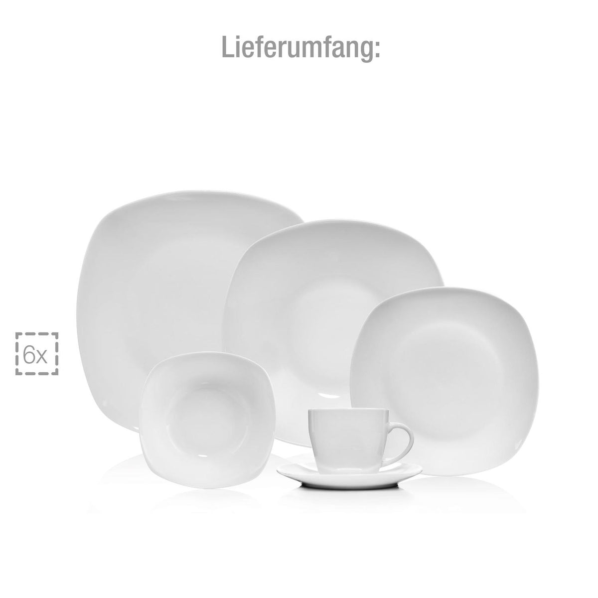 SÄNGER Porcelain Dinnerware Set Bilgola, Combi-set 36 pieces for 6 people