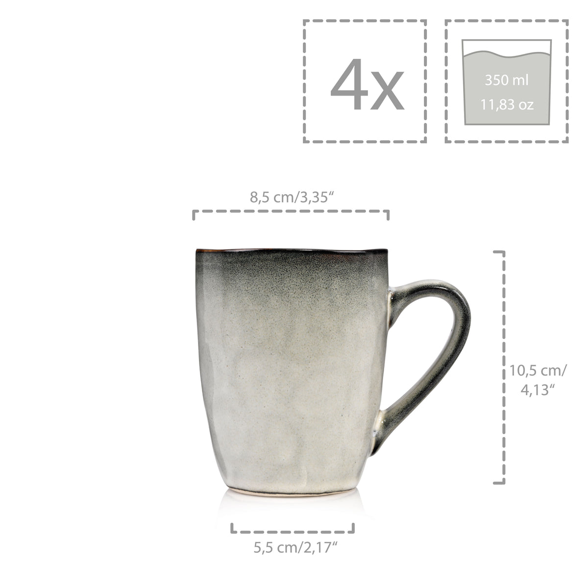SÄNGER Kaffeebecher Set Capri 4 teilig