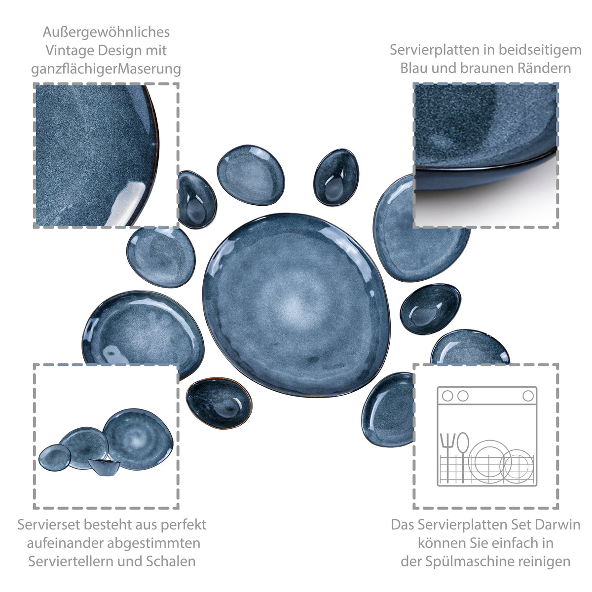 SÄNGER Serving Platter Set Darwin, 11-piece