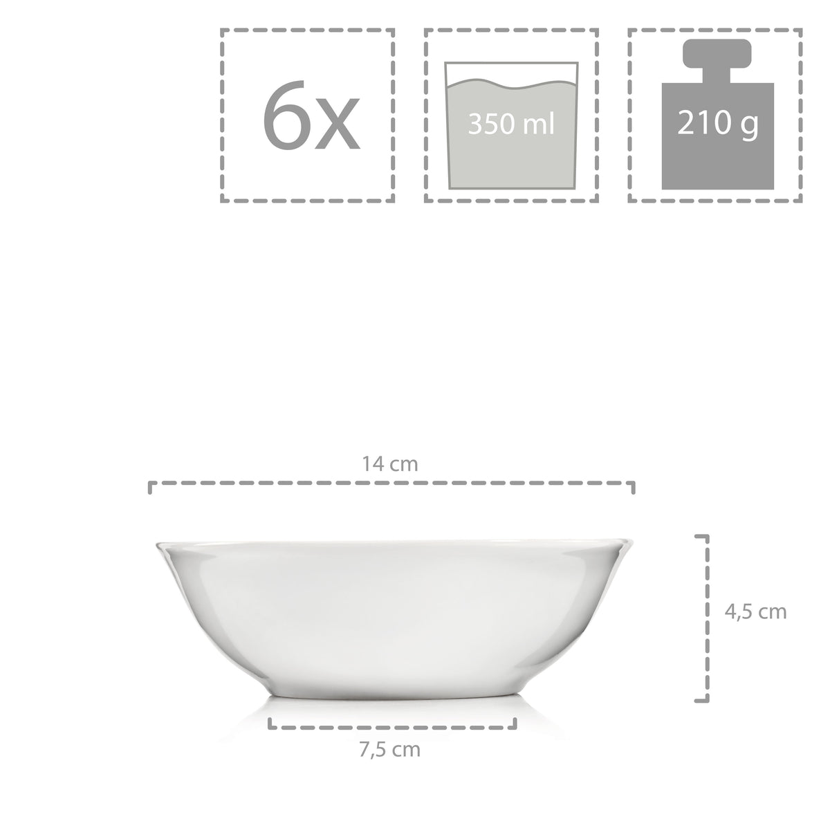 Porcelain Dinnerware Set Bilgola Black Lines, 24-Piece Combi-Set for 6 People